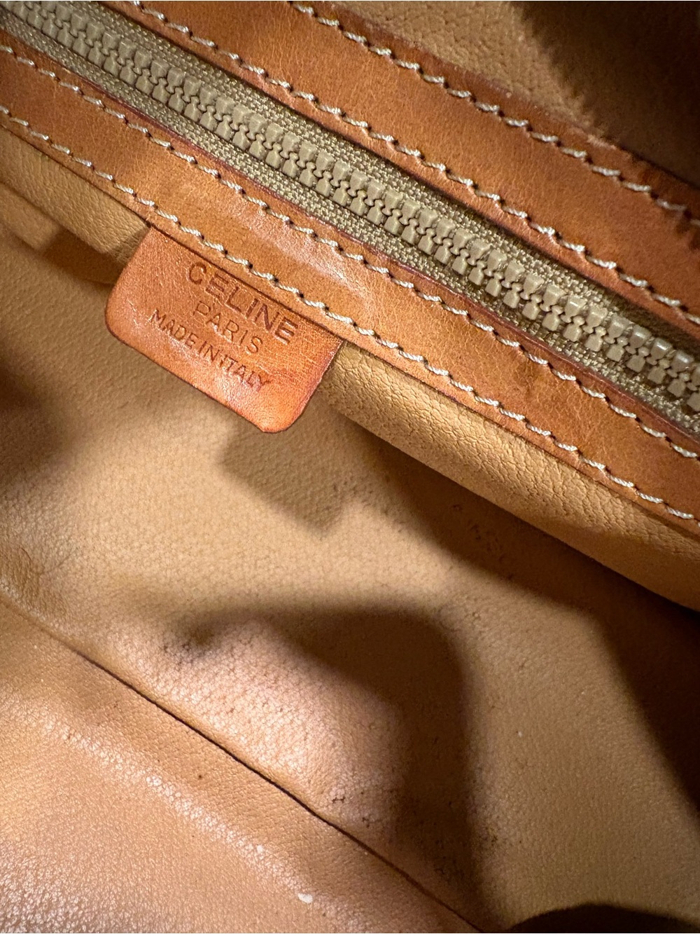 Celine Beige Monogram Dome Satchel with Tan Leather Trim - Picture 11 of 11